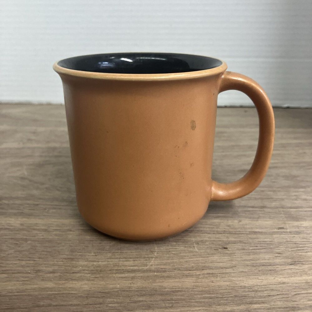 Coffee Mug Crown Corning Prego Japan Black Inside‎ Terra Cotta Terracotta Out